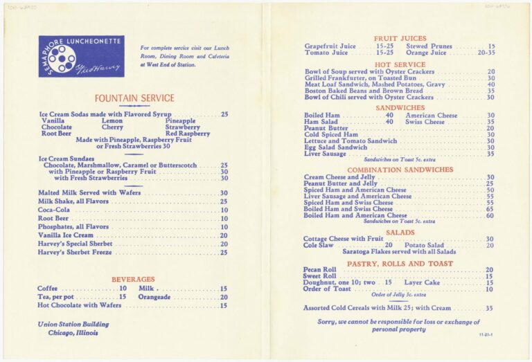 Interior view of the Fred Harvey lunchroom and restaurant at Union Station, Chicago, Illinois, June 29, 1943.