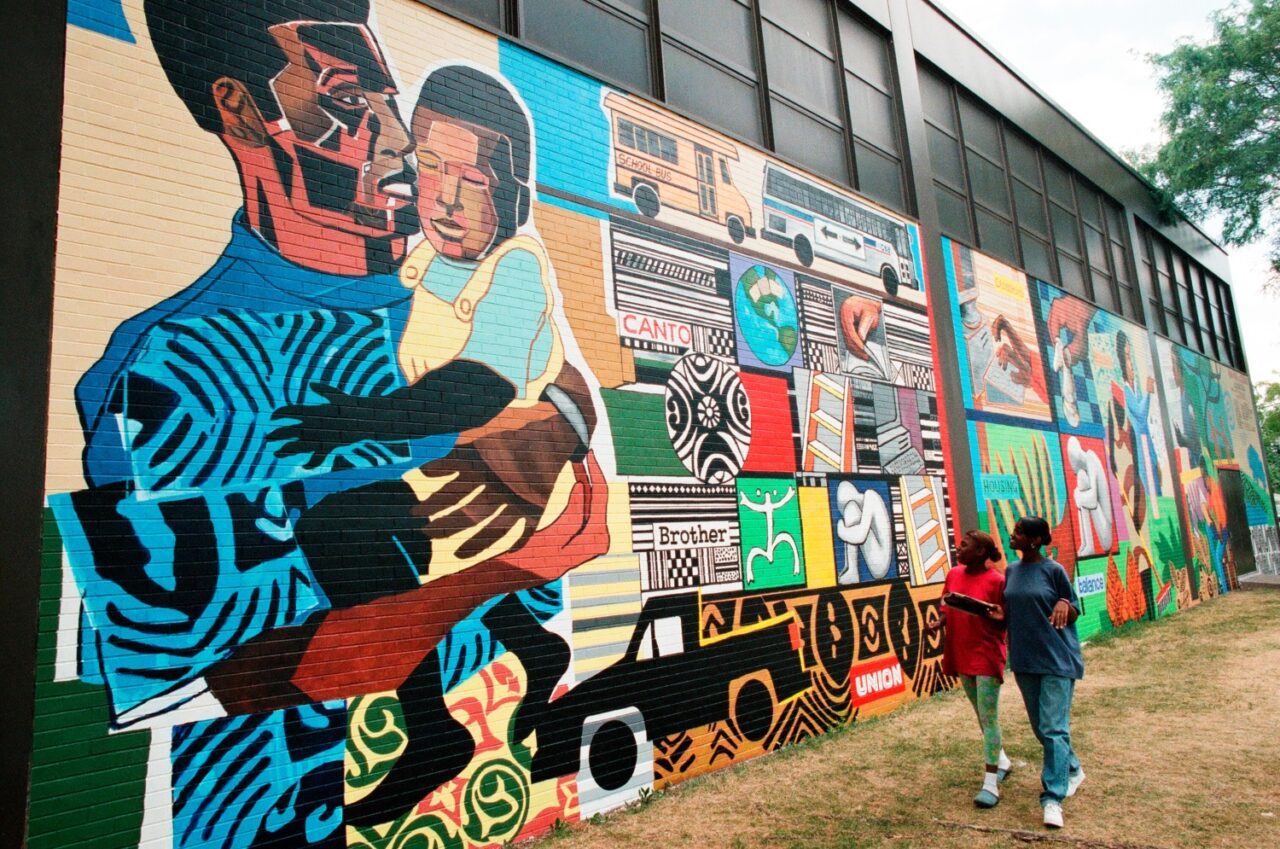 Ten teenagers completed a mural at the Orr Park Fieldhouse