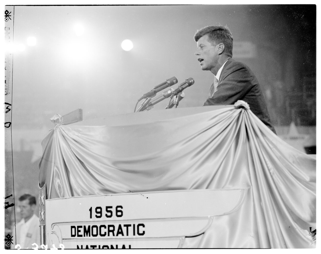 Senator John F. Kennedy speaking at the 1956 Democratic National Convention