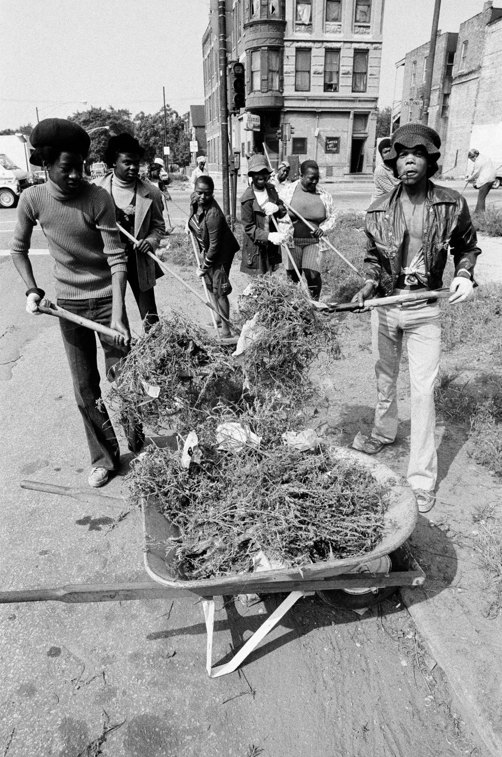 Lawndale community members clean up debris in their neighborhood