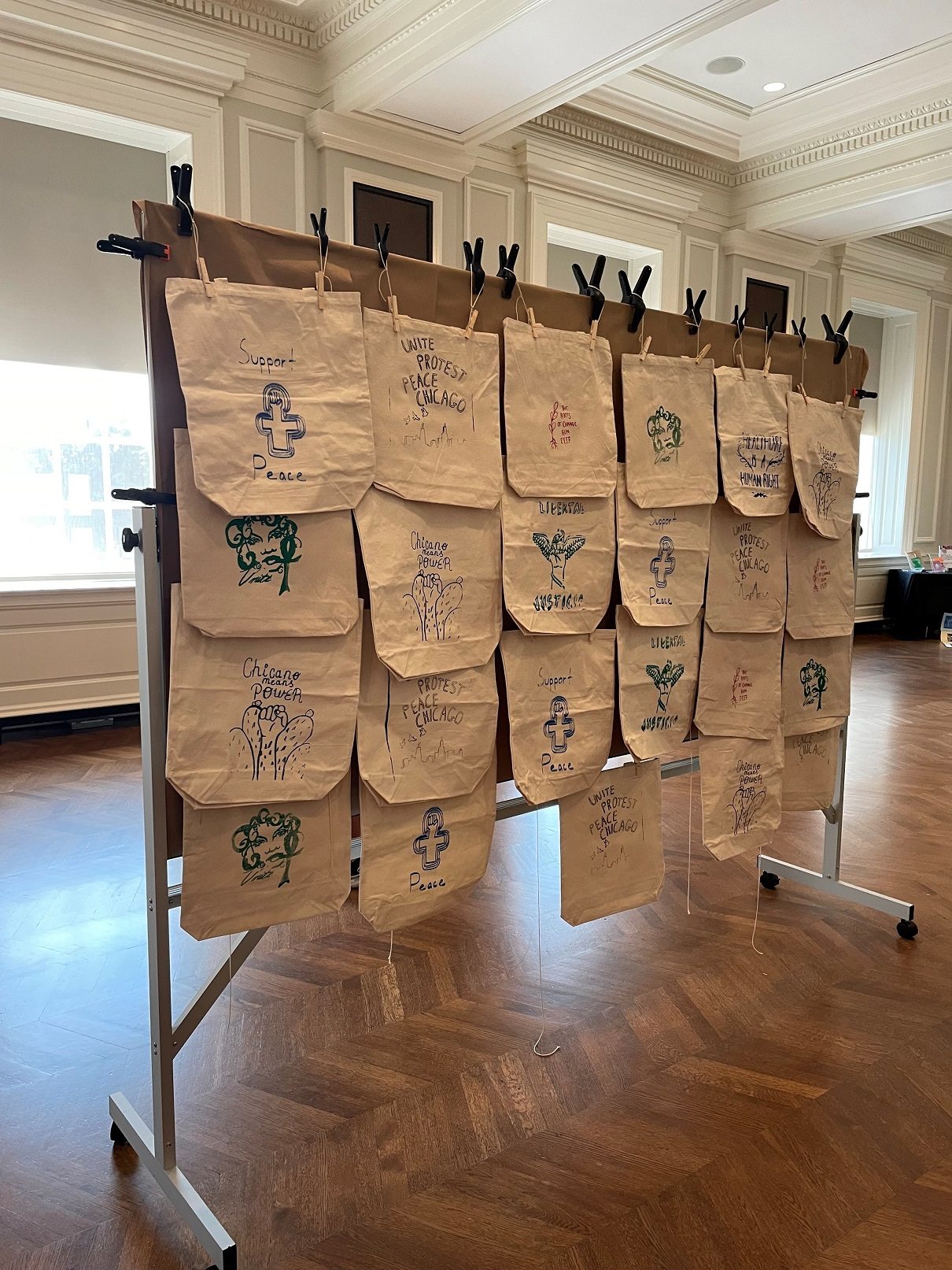 Showcase Silk Screen Tote Bag Installation