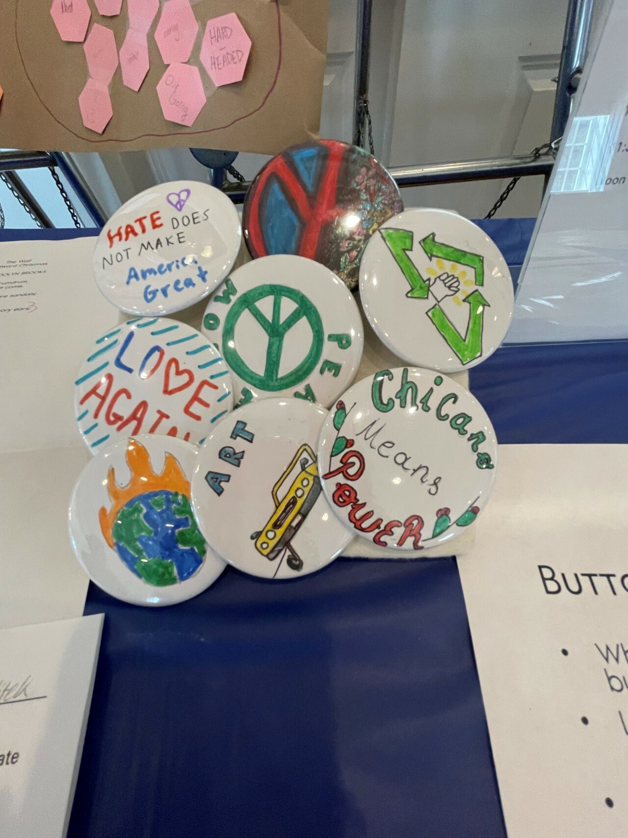 Showcase protest buttons