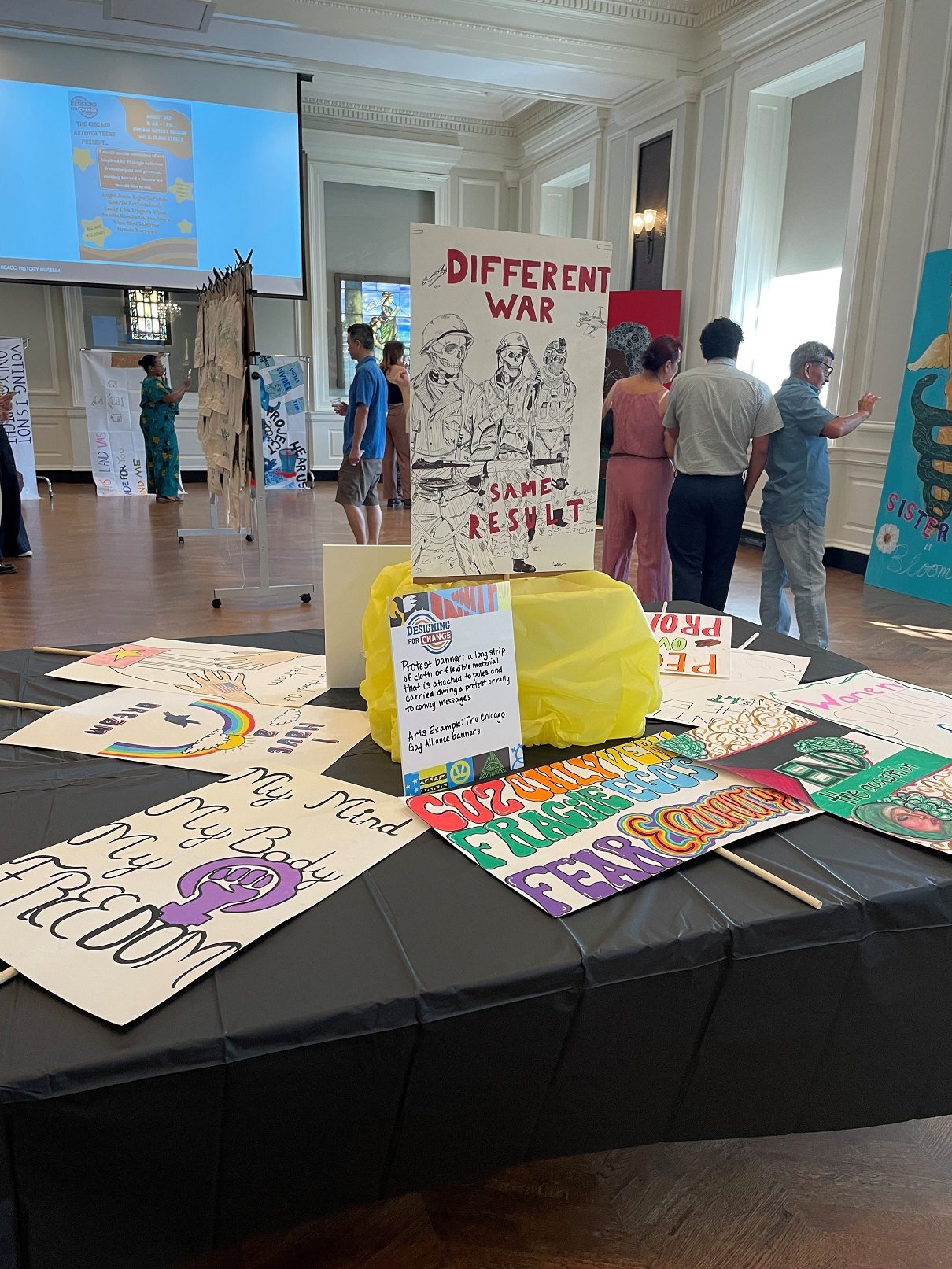 Showcase protest sign display b